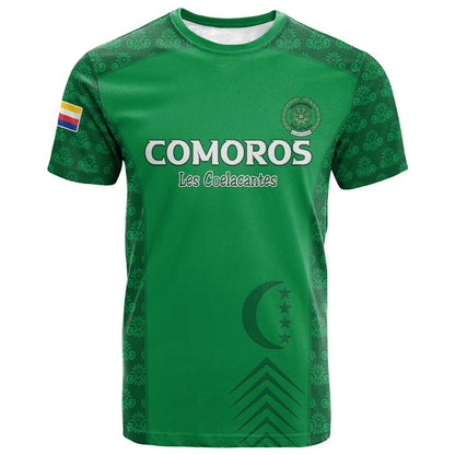 Custom Comoros Football T shirt Go Champions Green Les Coelacantes LT15