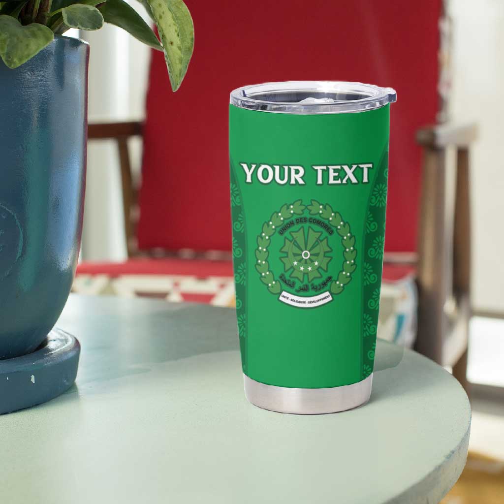 Custom Comoros Football Tumbler Cup Go Champions Green Les Coelacantes - African Pride