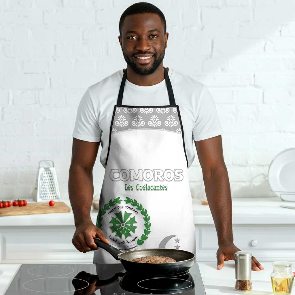 Comoros Football Apron Go Champions White Les Coelacantes - African Pride