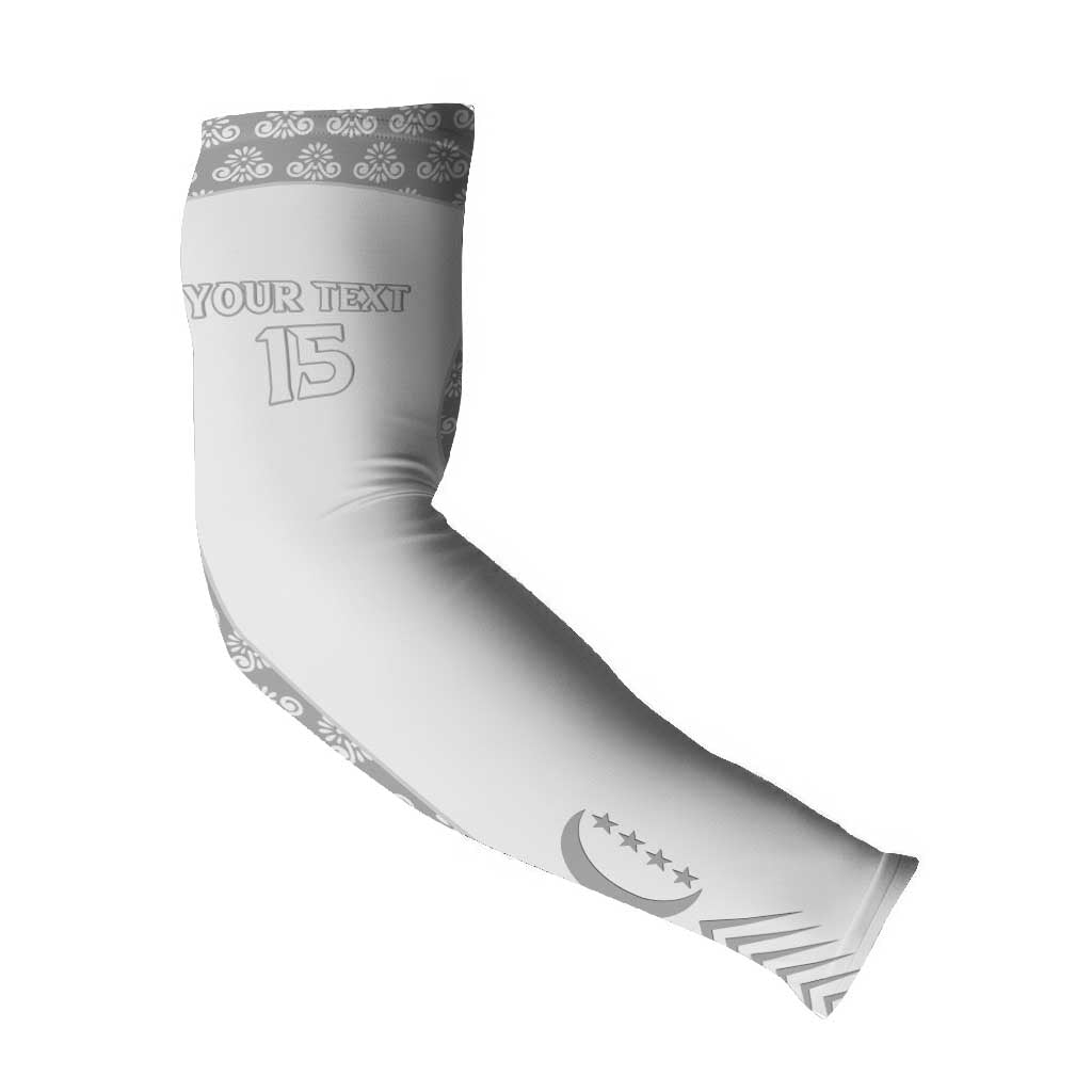 Custom Comoros Football Arm Sleeves Go Champions White Les Coelacantes - African Pride