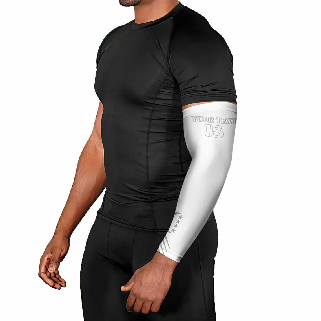 Custom Comoros Football Arm Sleeves Go Champions White Les Coelacantes - African Pride