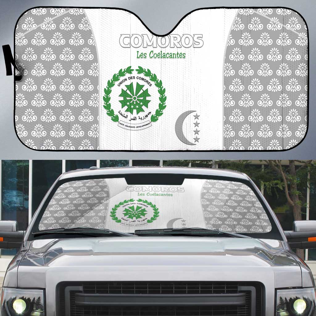 Comoros Football Auto Sun Shade Go Champions White Les Coelacantes - African Pride