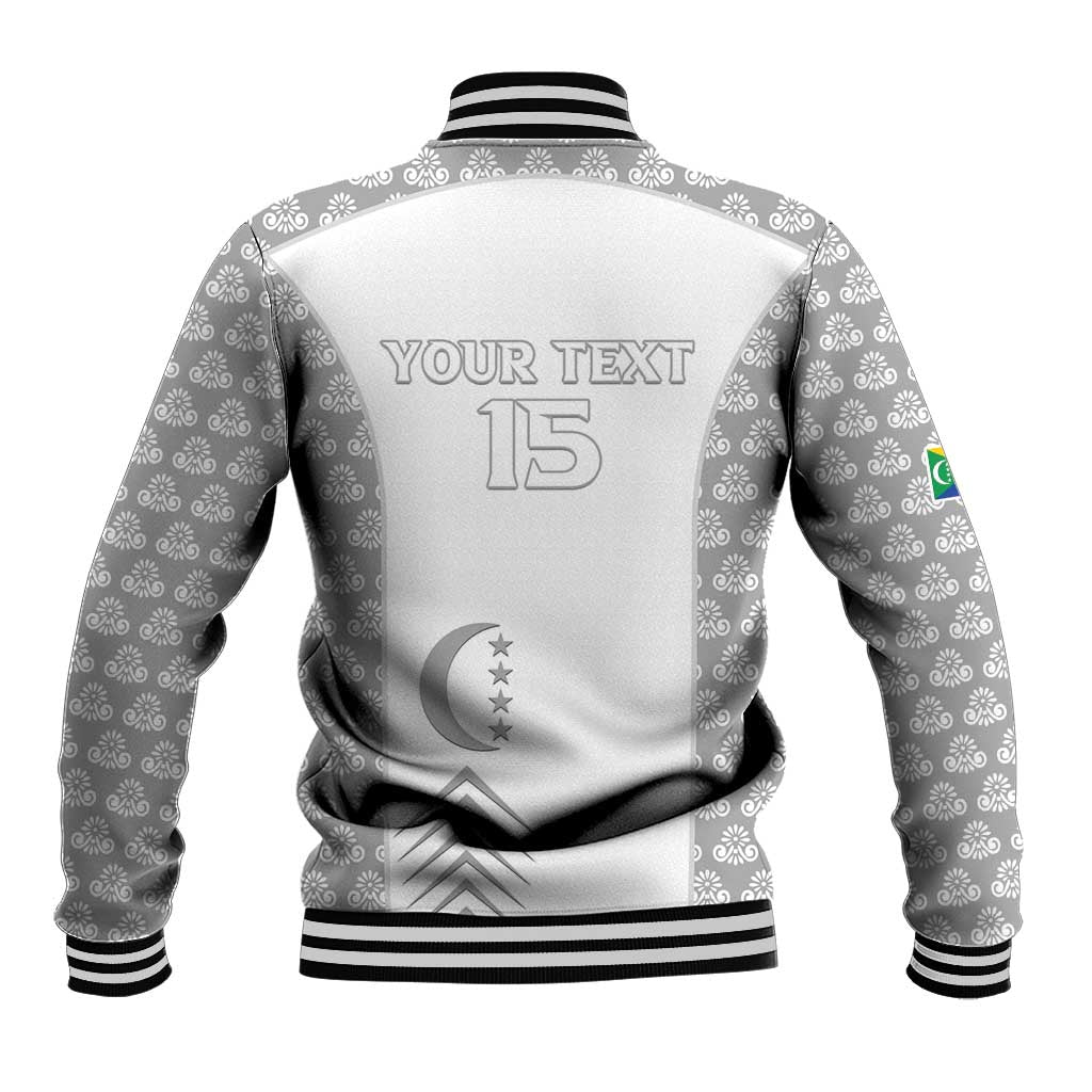 Custom Comoros Football Baseball Jacket Go Champions White Les Coelacantes - African Pride
