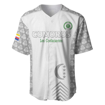 Custom Comoros Football Baseball Jersey Go Champions White Les Coelacantes LT15