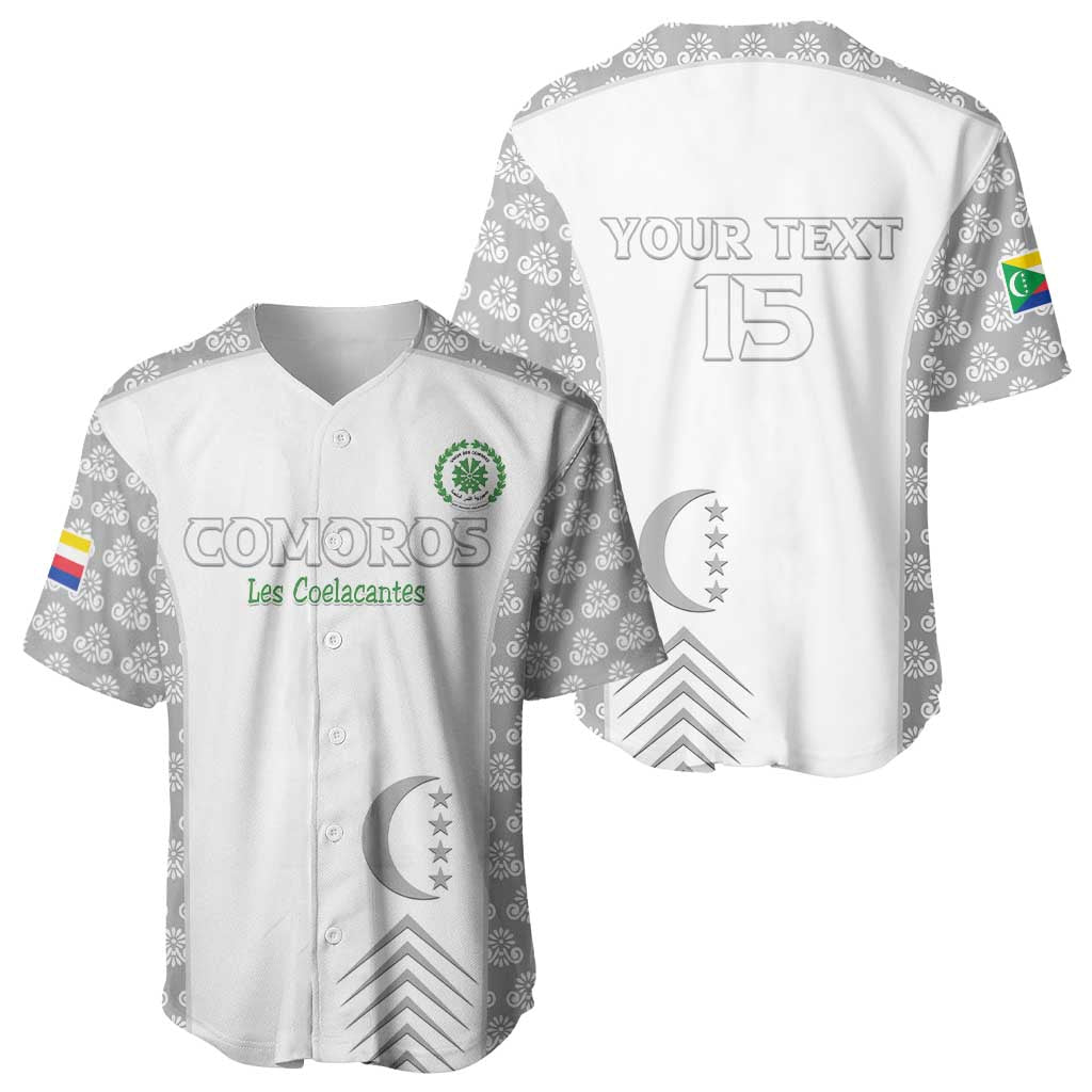 Custom Comoros Football Baseball Jersey Go Champions White Les Coelacantes LT15
