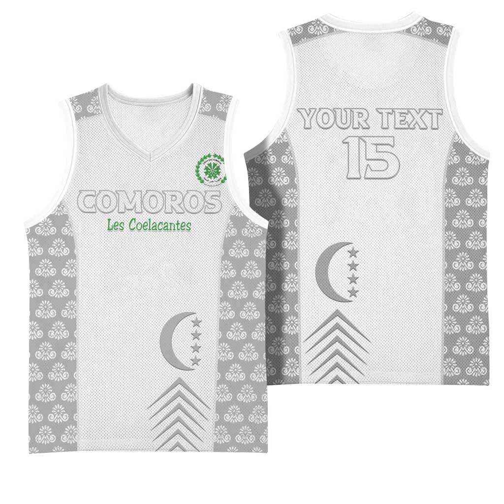 Custom Comoros Football Basketball Jersey Go Champions White Les Coelacantes - African Pride