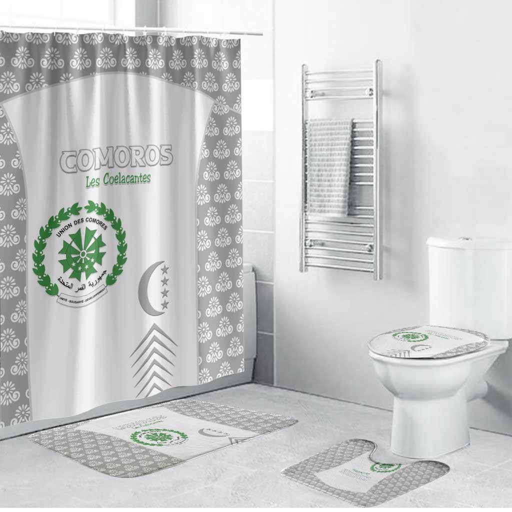 Comoros Football Bathroom Set Go Champions White Les Coelacantes - African Pride