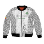 Custom Comoros Football Bomber Jacket Go Champions White Les Coelacantes - African Pride