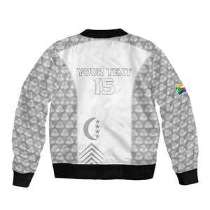 Custom Comoros Football Bomber Jacket Go Champions White Les Coelacantes - African Pride