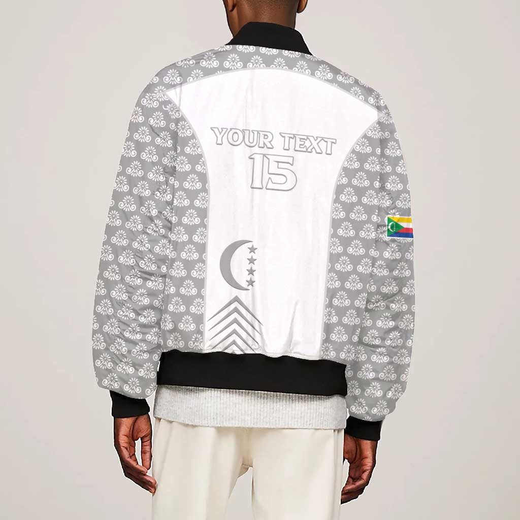 Custom Comoros Football Bomber Jacket Go Champions White Les Coelacantes - African Pride