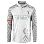 Custom Comoros Football Button Sweatshirt Go Champions White Les Coelacantes