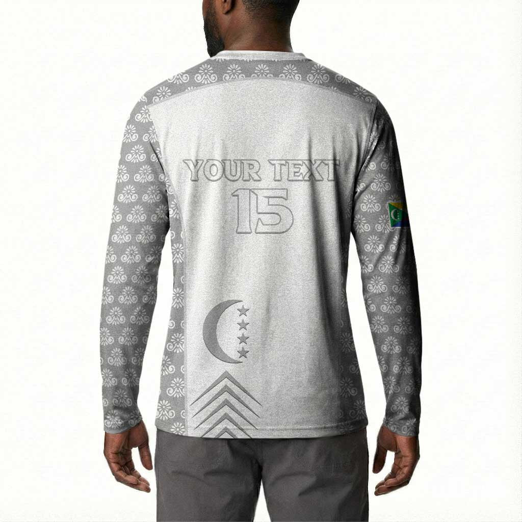 Custom Comoros Football Button Sweatshirt Go Champions White Les Coelacantes