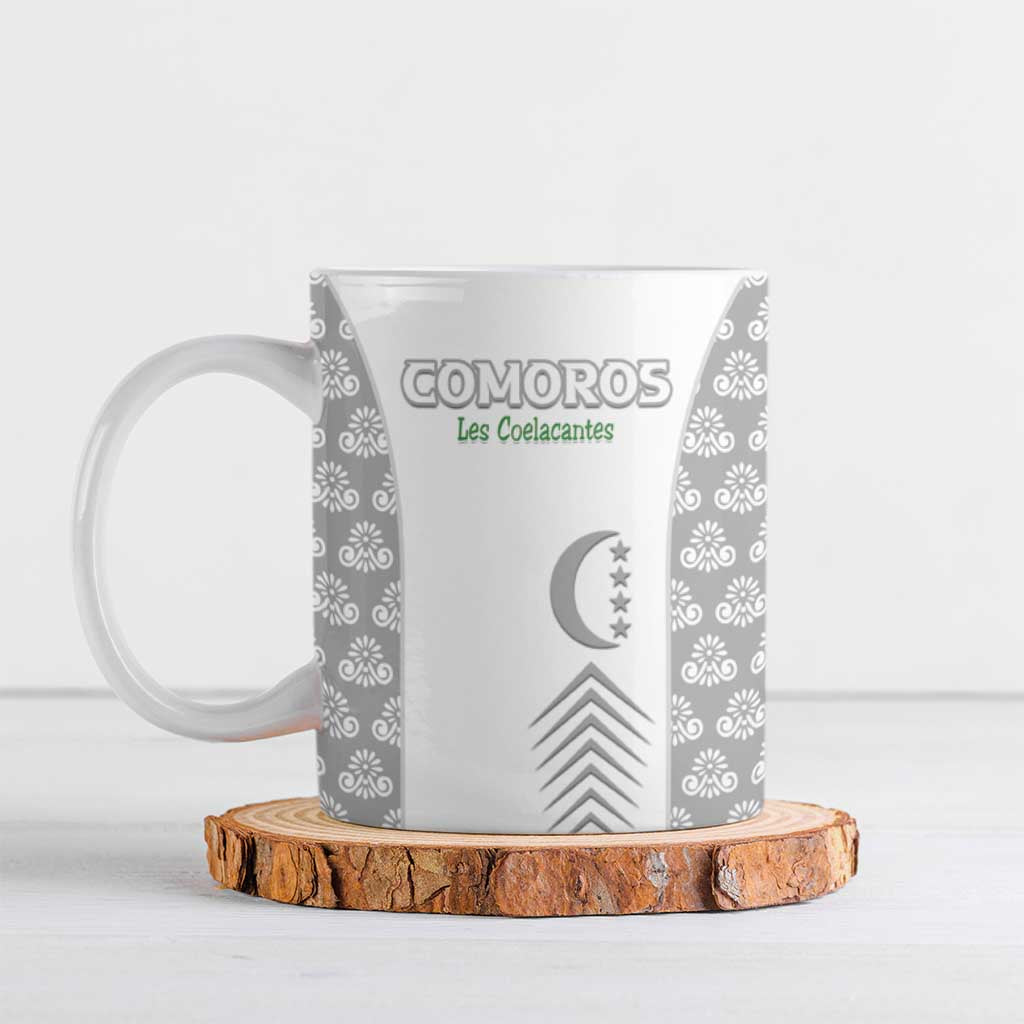 Custom Comoros Football Ceramic Mug Go Champions White Les Coelacantes - African Pride