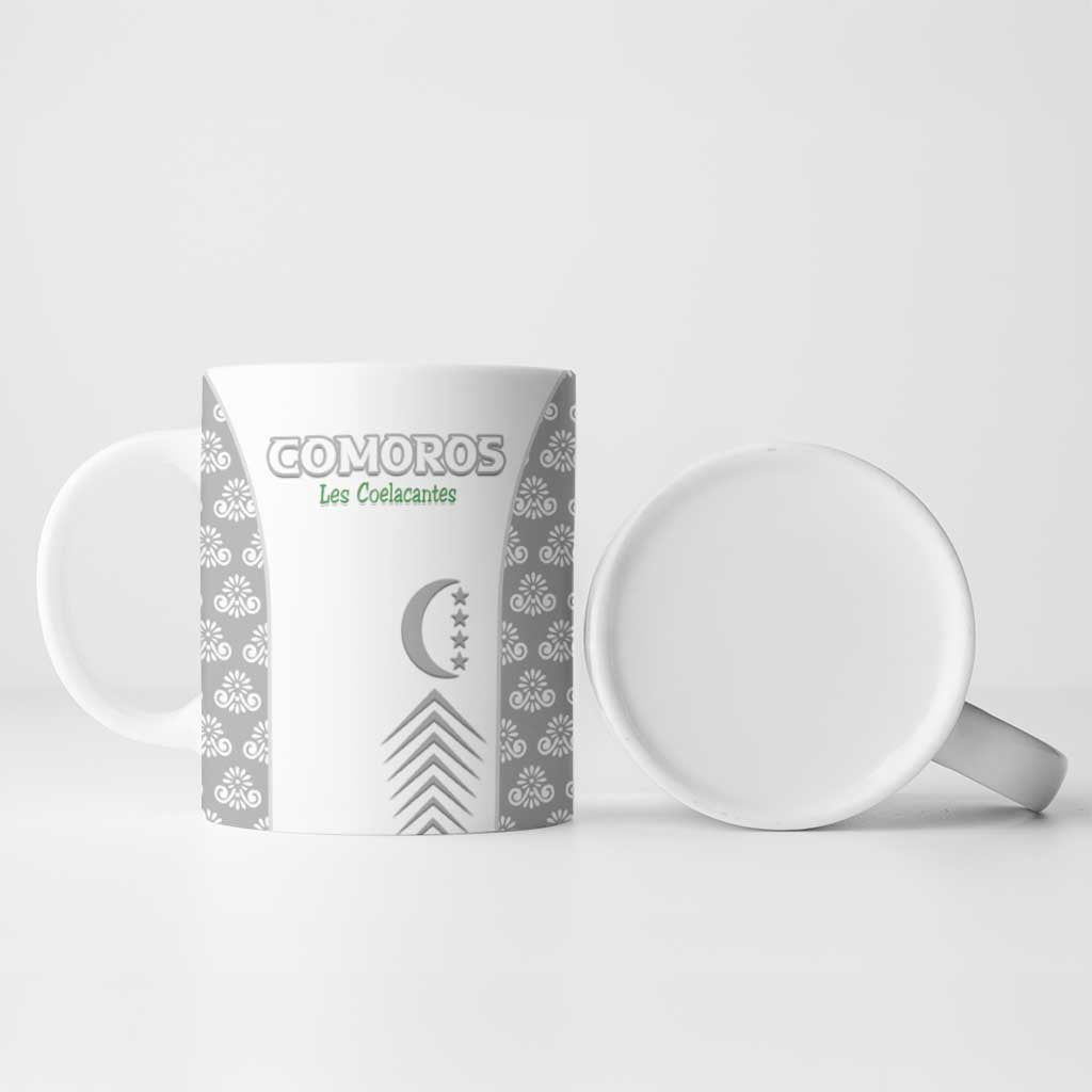 Custom Comoros Football Ceramic Mug Go Champions White Les Coelacantes - African Pride
