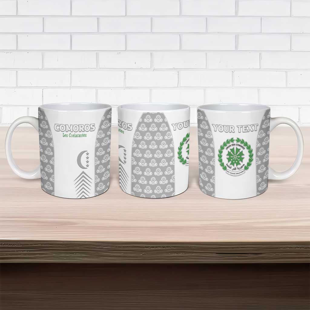Custom Comoros Football Ceramic Mug Go Champions White Les Coelacantes - African Pride