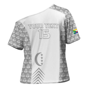 Custom Comoros Football Cross Shoulder Shirt Go Champions White Les Coelacantes - African Pride