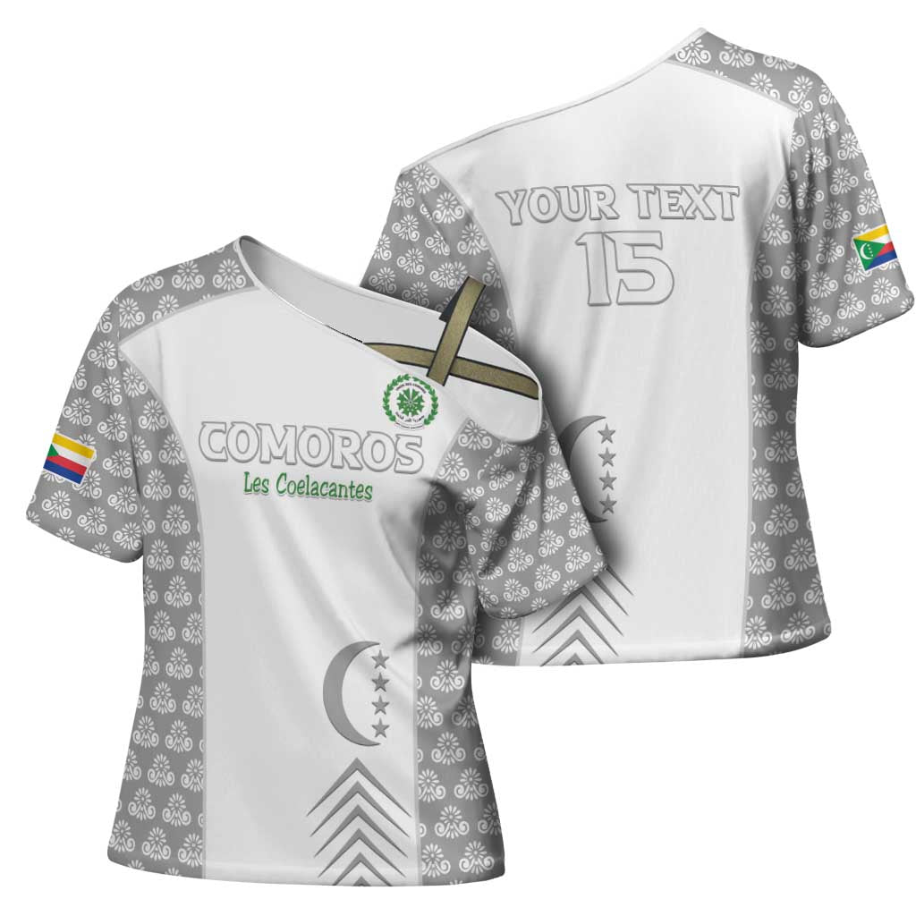 Custom Comoros Football Cross Shoulder Shirt Go Champions White Les Coelacantes - African Pride