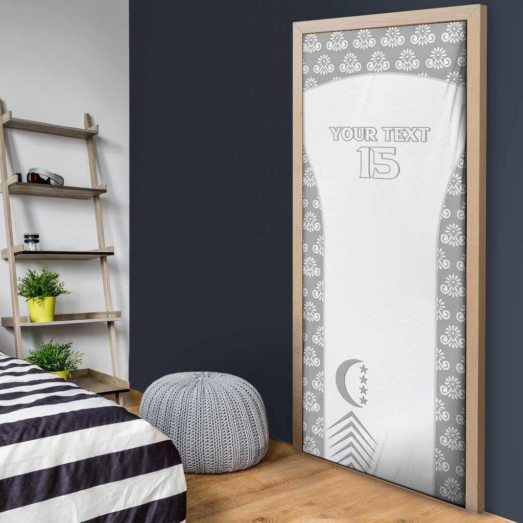 Custom Comoros Football Door Cover Go Champions White Les Coelacantes - African Pride