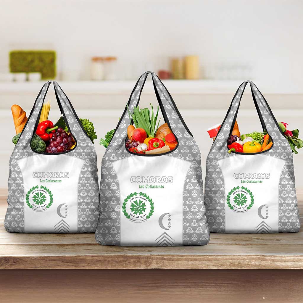 Comoros Football Grocery Bag Go Champions White Les Coelacantes - African Pride