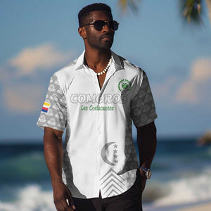 Custom Comoros Football Hawaiian Shirt Go Champions White Les Coelacantes LT15