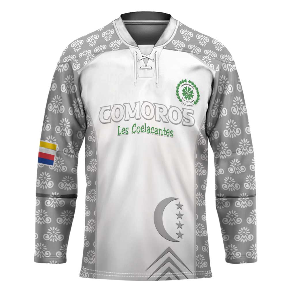 Custom Comoros Football Hockey Jersey Go Champions White Les Coelacantes - African Pride