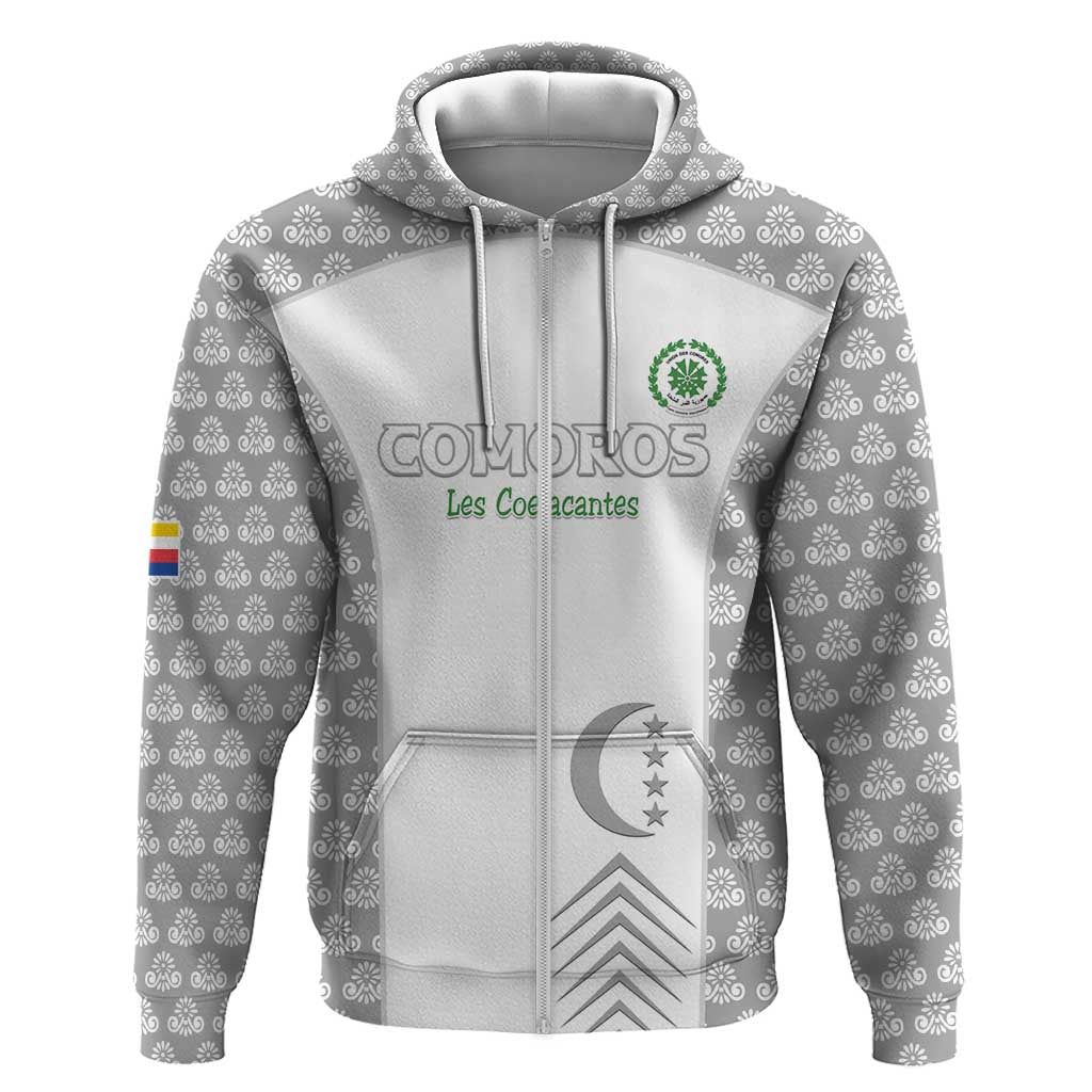 Custom Comoros Football Hoodie Go Champions White Les Coelacantes - African Pride