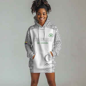 Custom Comoros Football Hoodie Dress Go Champions White Les Coelacantes - African Pride