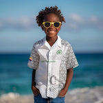 Custom Comoros Football Kid Hawaiian Shirt Go Champions White Les Coelacantes LT15