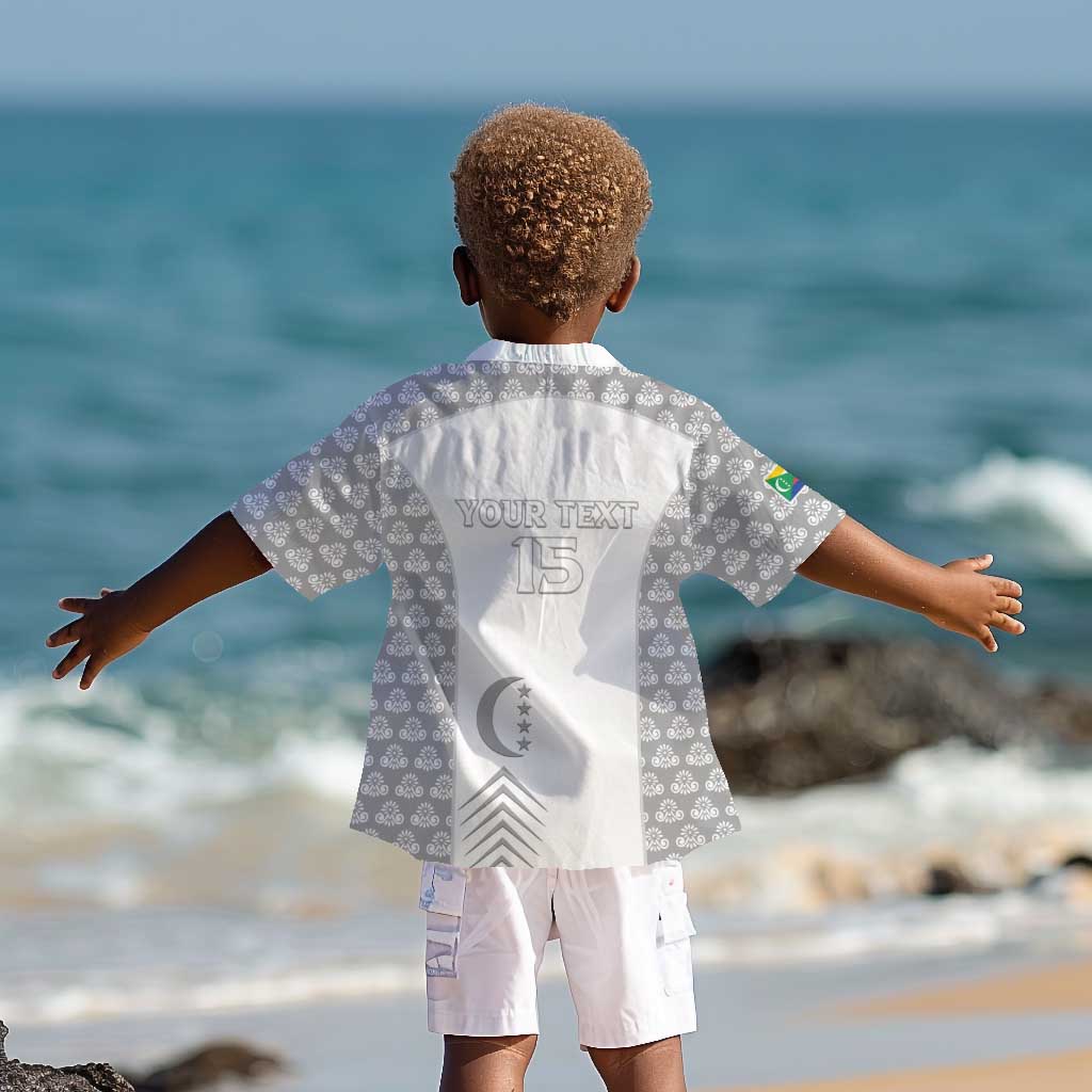 Custom Comoros Football Kid Hawaiian Shirt Go Champions White Les Coelacantes LT15
