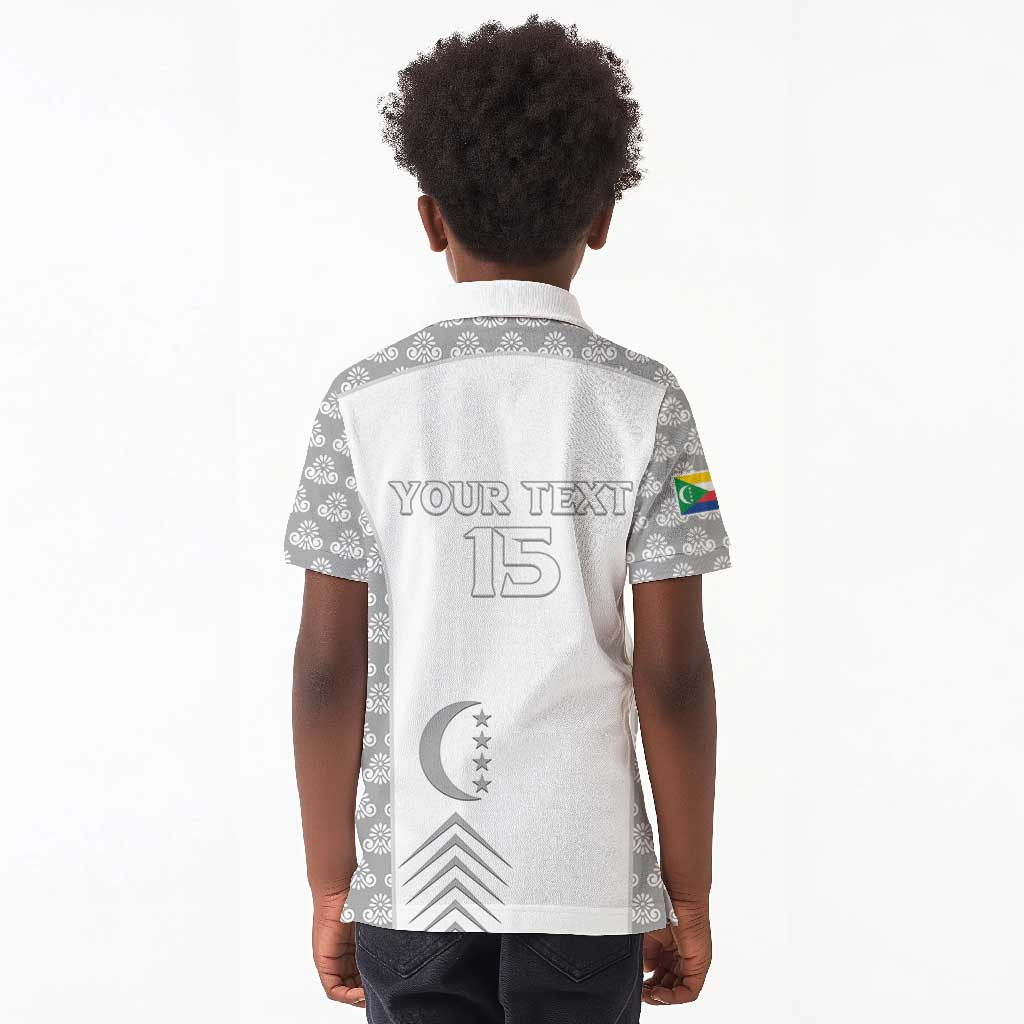 Custom Comoros Football Kid Polo Shirt Go Champions White Les Coelacantes LT15