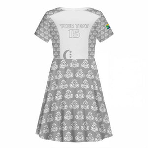 Custom Comoros Football Kid Short Sleeve Dress Go Champions White Les Coelacantes LT15