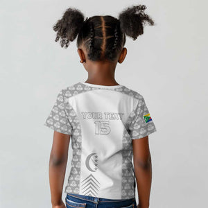 Custom Comoros Football Kid T shirt Go Champions White Les Coelacantes LT15