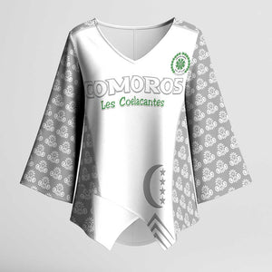 Custom Comoros Football Kimono Sleeve Blouse Go Champions White Les Coelacantes - African Pride