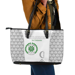 Comoros Football Leather Tote Bag Go Champions White Les Coelacantes - African Pride