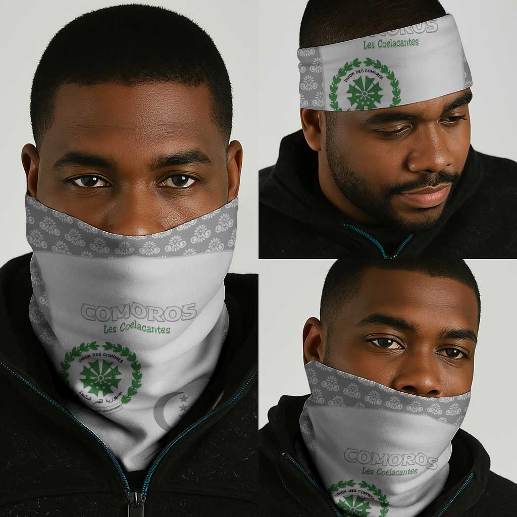 Comoros Football Neck Gaiter Go Champions White Les Coelacantes - African Pride