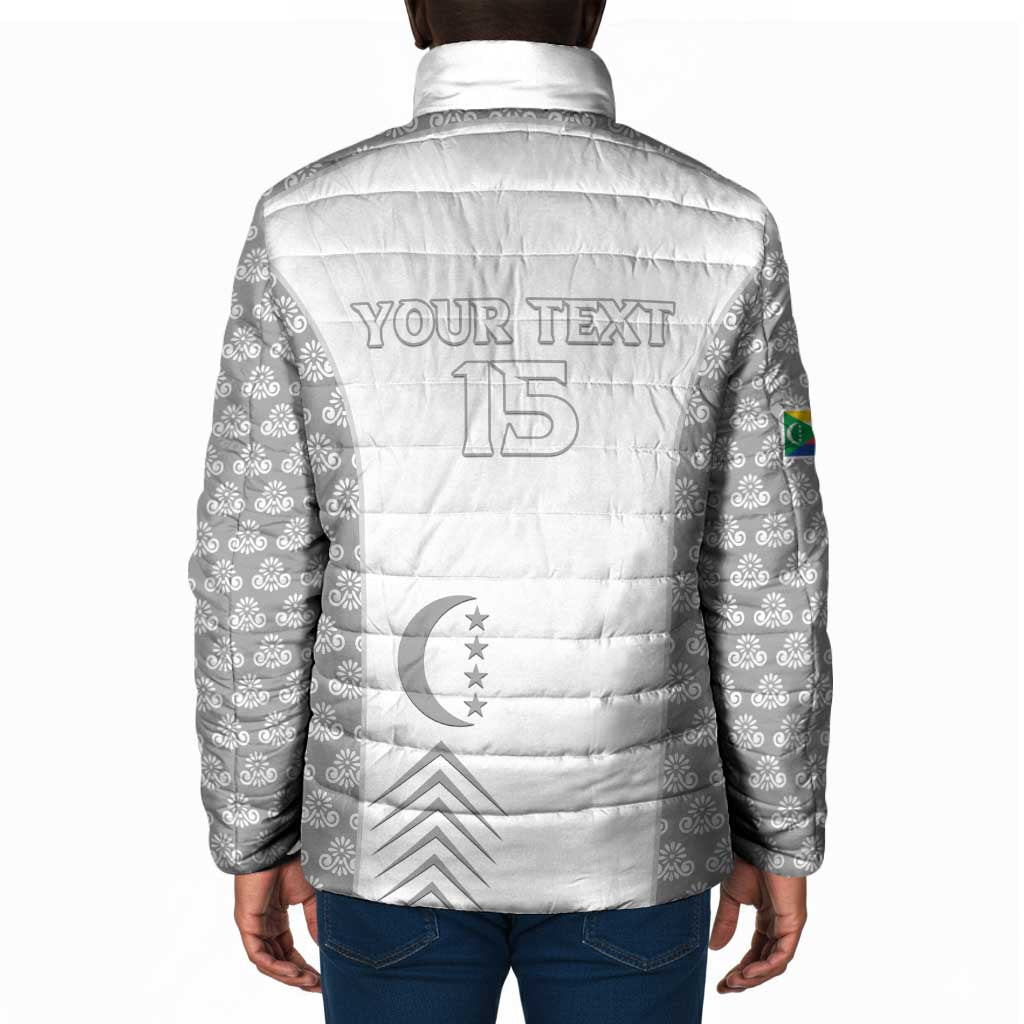 Custom Comoros Football Padded Jacket Go Champions White Les Coelacantes - African Pride