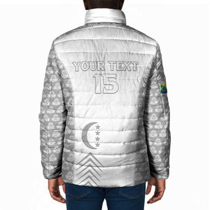 Custom Comoros Football Padded Jacket Go Champions White Les Coelacantes - African Pride