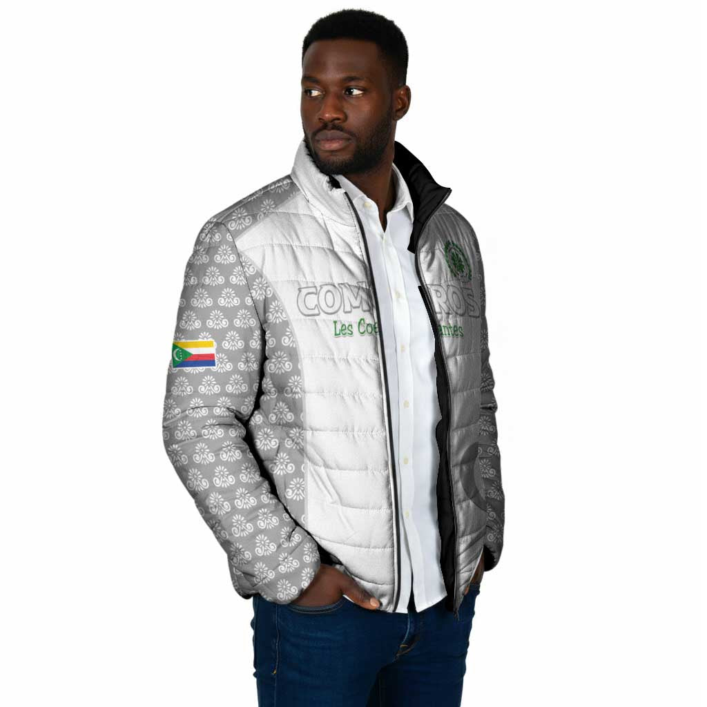 Custom Comoros Football Padded Jacket Go Champions White Les Coelacantes - African Pride