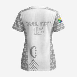 Custom Comoros Football Scrub Top Go Champions White Les Coelacantes - African Pride