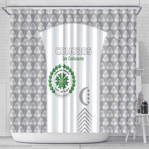 Comoros Football Shower Curtain Go Champions White Les Coelacantes - African Pride