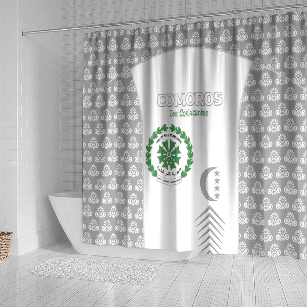 Comoros Football Shower Curtain Go Champions White Les Coelacantes - African Pride