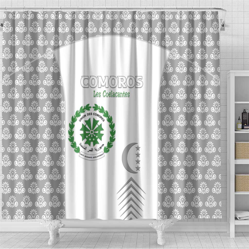 Comoros Football Shower Curtain Go Champions White Les Coelacantes - African Pride