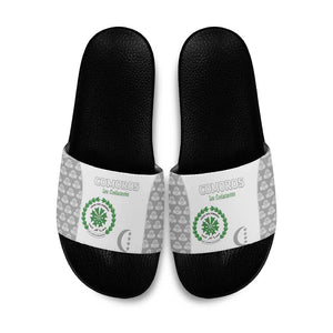 Comoros Football Slide Sandals Go Champions White Les Coelacantes - African Pride