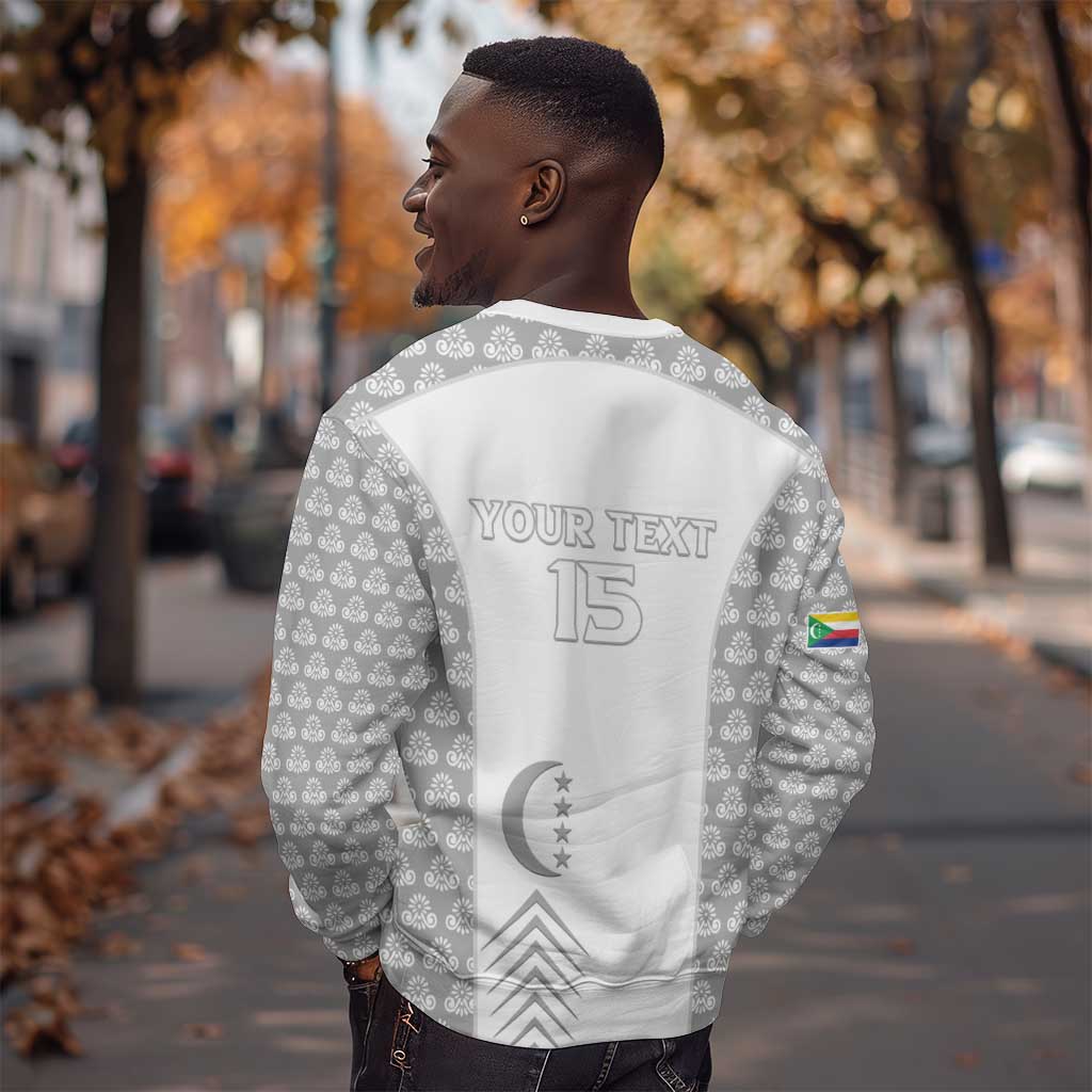Custom Comoros Football Sweatshirt Go Champions White Les Coelacantes - African Pride