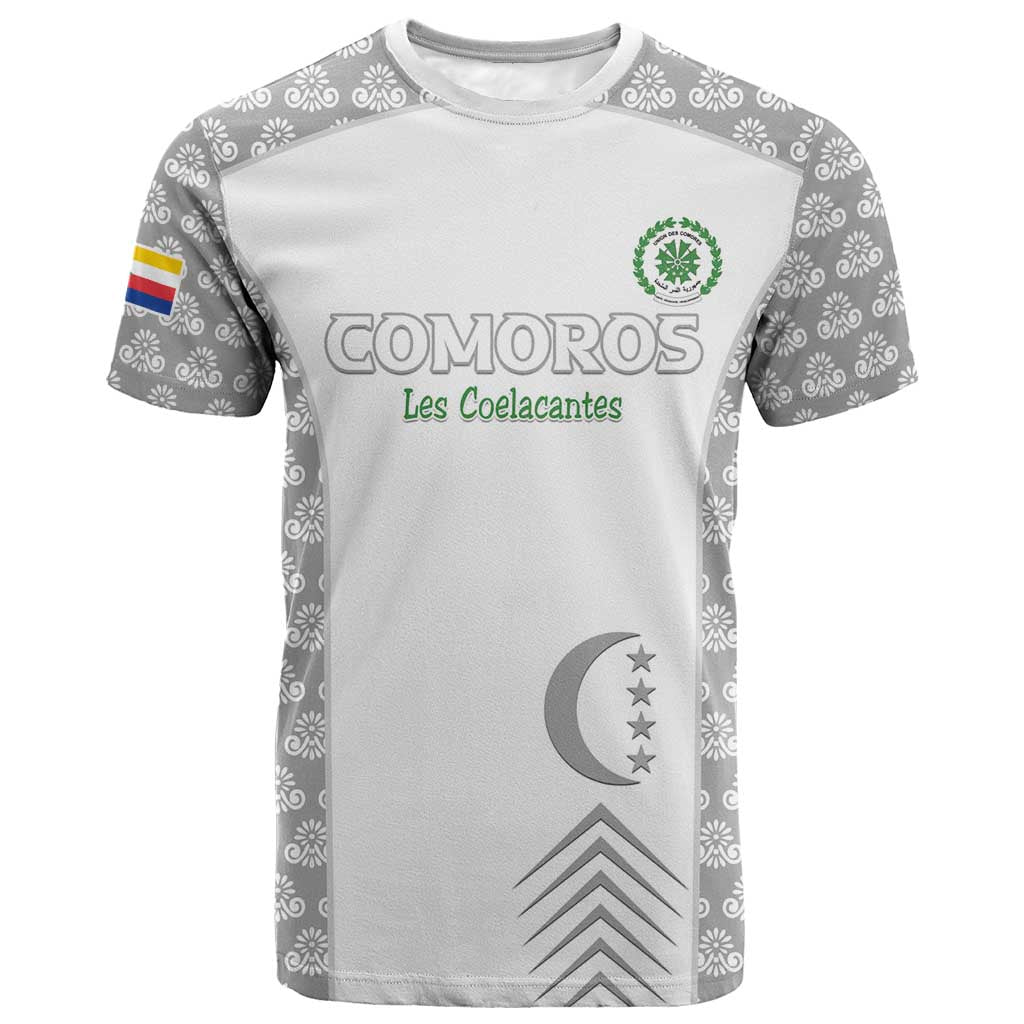 Custom Comoros Football T shirt Go Champions White Les Coelacantes LT15