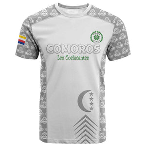 Custom Comoros Football T shirt Go Champions White Les Coelacantes LT15