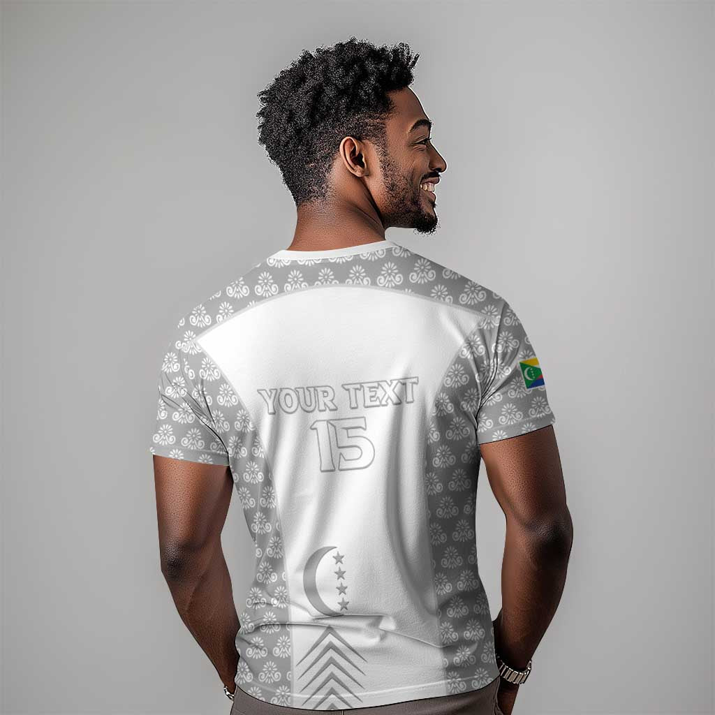 Custom Comoros Football T shirt Go Champions White Les Coelacantes LT15