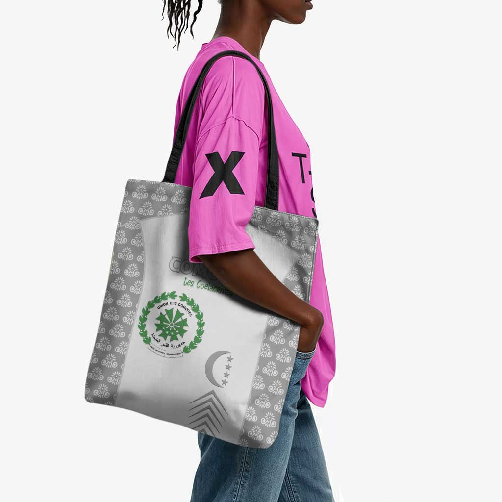 Comoros Football Tote Bag Go Champions White Les Coelacantes - African Pride
