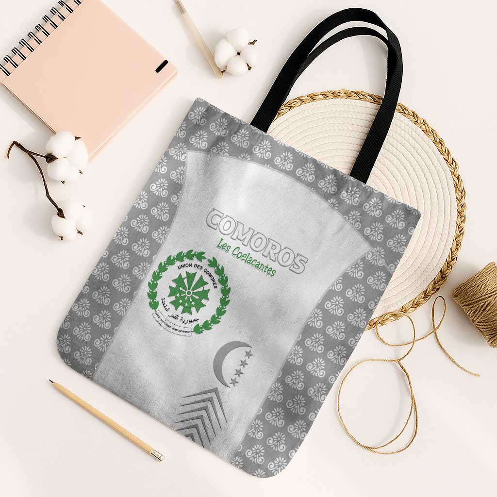 Comoros Football Tote Bag Go Champions White Les Coelacantes - African Pride