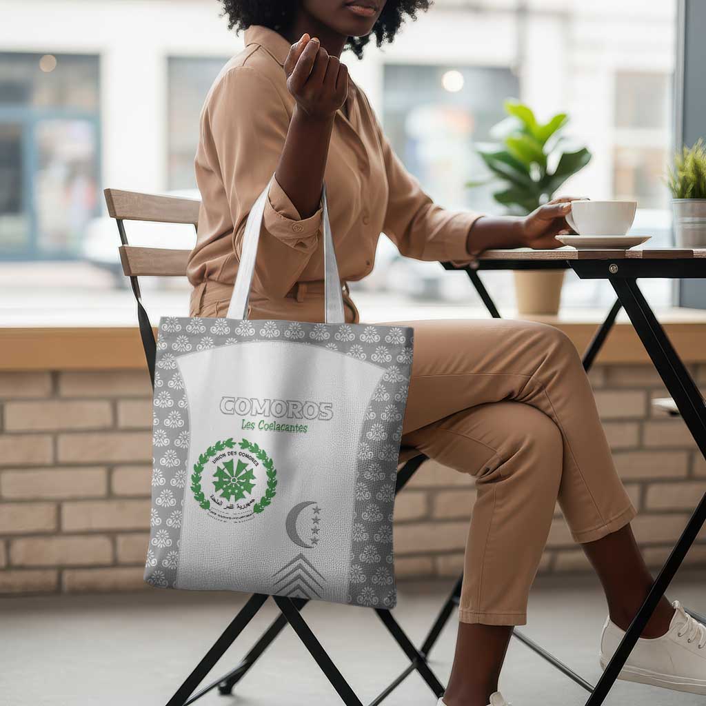 Comoros Football Tote Bag Go Champions White Les Coelacantes - African Pride
